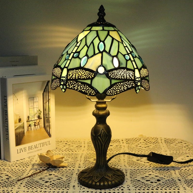 TCODTPOL Small Tiffany Lampshade Replacement Only Stained Glass Style Lamp Shade 8 Inch Fit for Table Desk Lamp, Pendant Ceiling Light Fixture (Blue Dragonfly) - Image 5